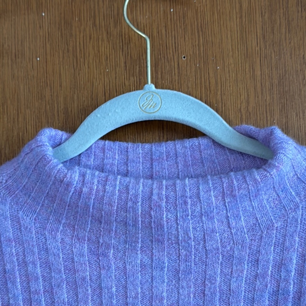 LOFT Lavender short Cowl Neck Sweater Sz M - Picture 8 of 8